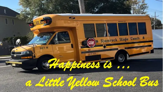 Happiness is a little yellow school bus